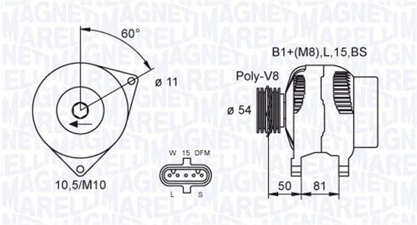 MAGNETI MARELLI Генератор 063731812010